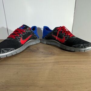 4.0 Nike Free Shoes Black Red Gray Size 12